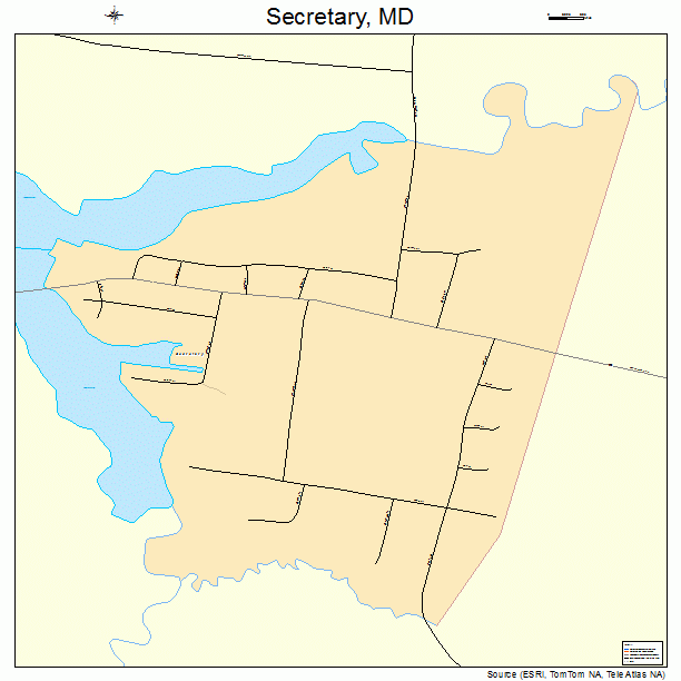 Secretary, MD street map