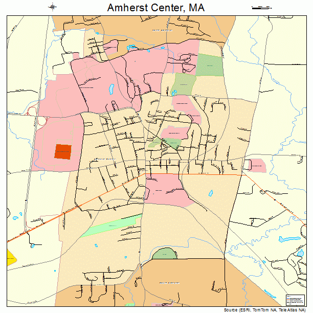 Amherst Center, MA street map