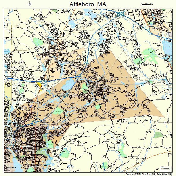 Attleboro, MA street map