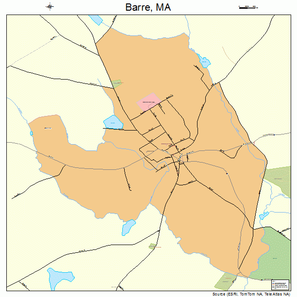 Barre, MA street map