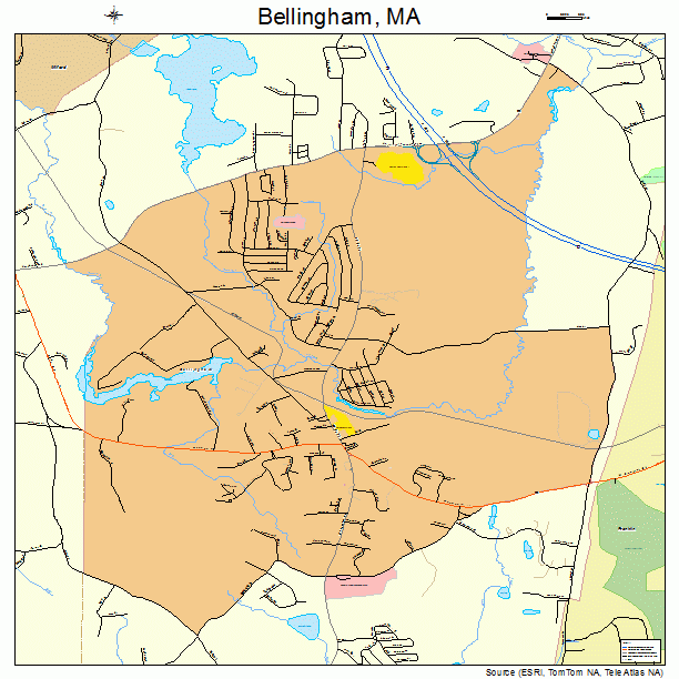 Bellingham, MA street map