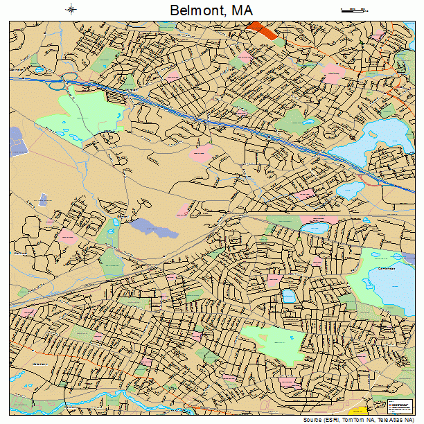 Belmont, MA street map