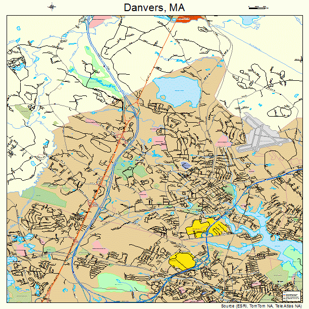 Danvers, MA street map