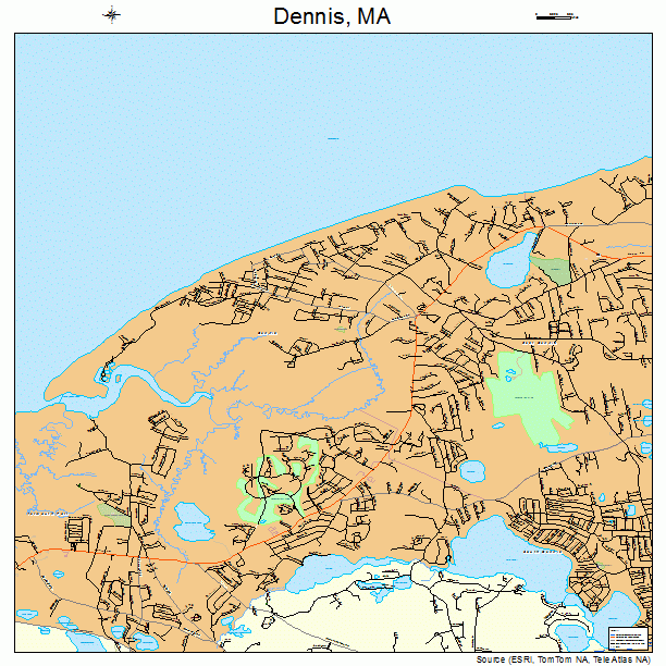 Dennis, MA street map