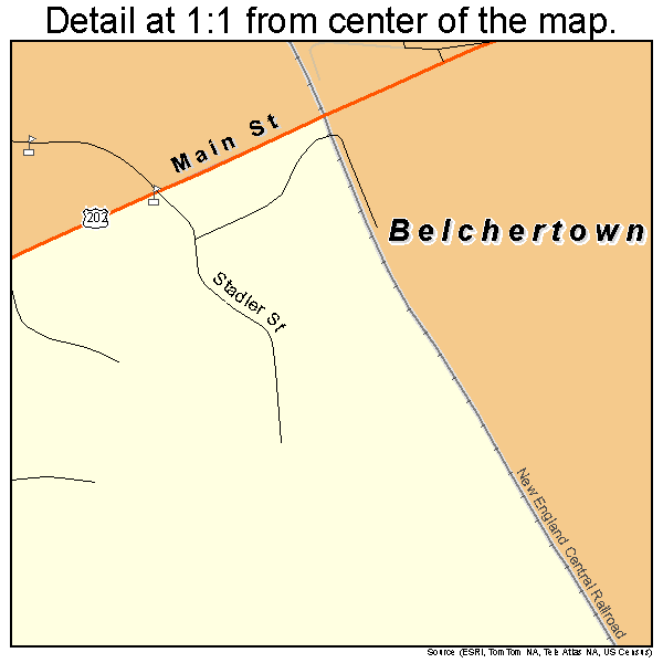 Belchertown, Massachusetts road map detail