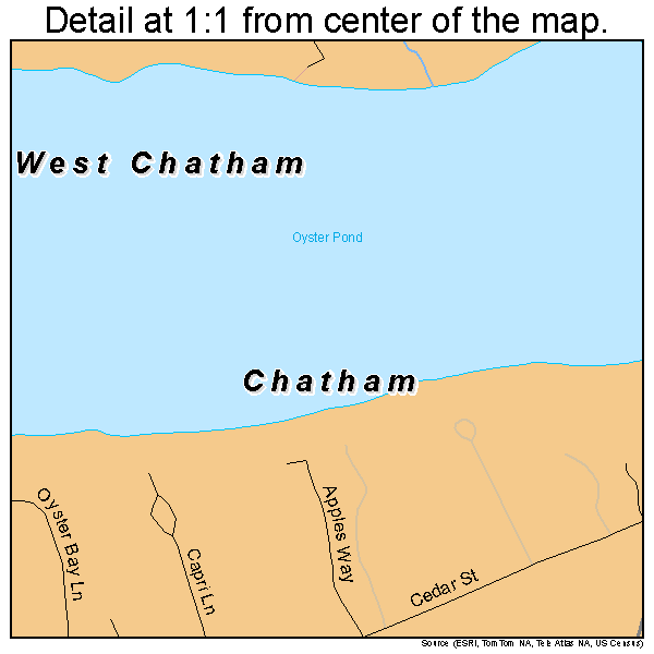 Chatham, Massachusetts road map detail