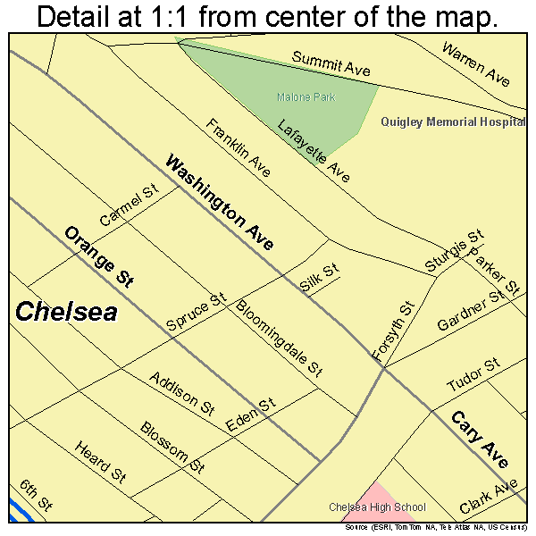 Chelsea, Massachusetts road map detail