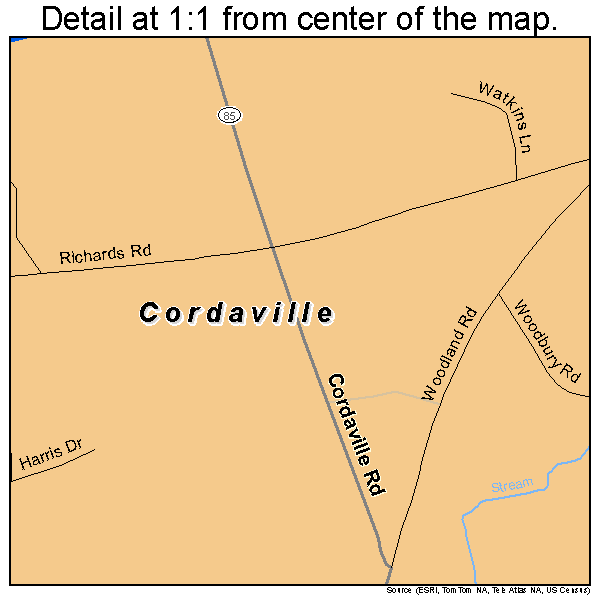 Cordaville, Massachusetts road map detail