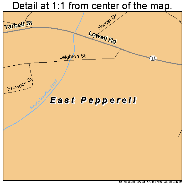 East Pepperell, Massachusetts road map detail