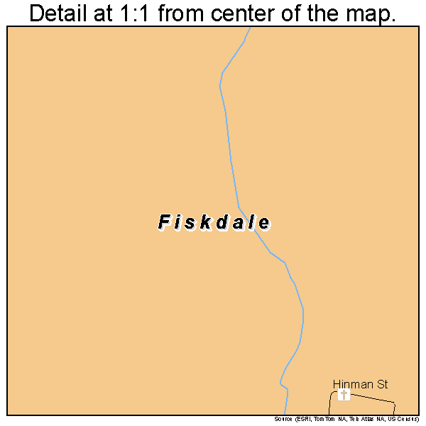 Fiskdale, Massachusetts road map detail