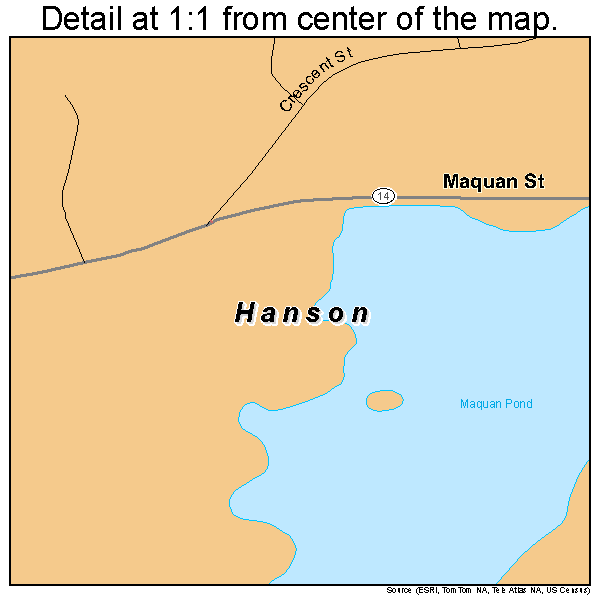 Map of Hanson, MA, Massachusetts