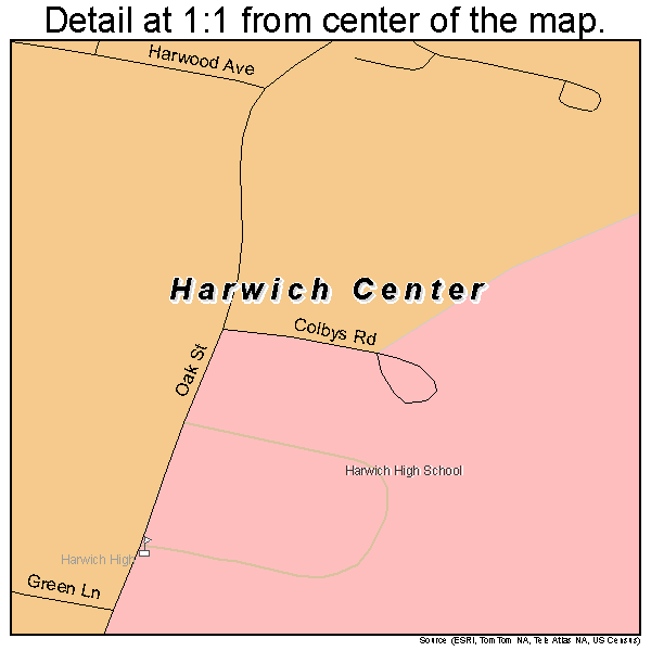 Harwich Center, Massachusetts road map detail