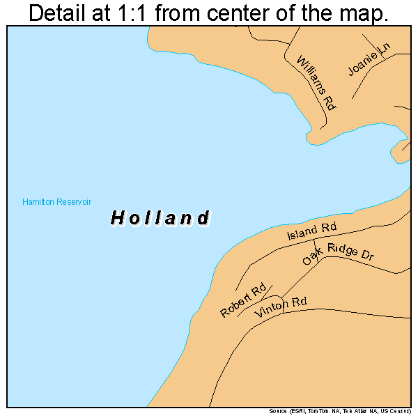 Holland, Massachusetts road map detail