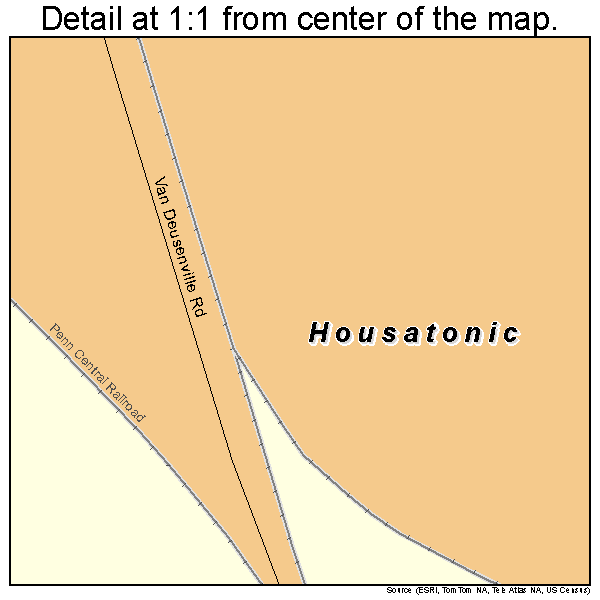 Housatonic, Massachusetts road map detail