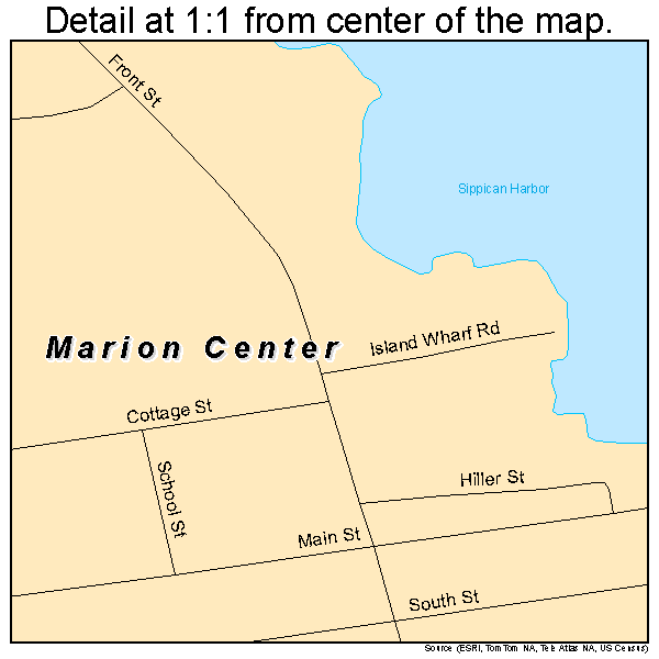 Marion Center, Massachusetts road map detail