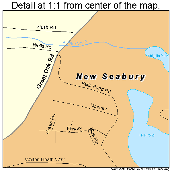 New Seabury, Massachusetts road map detail