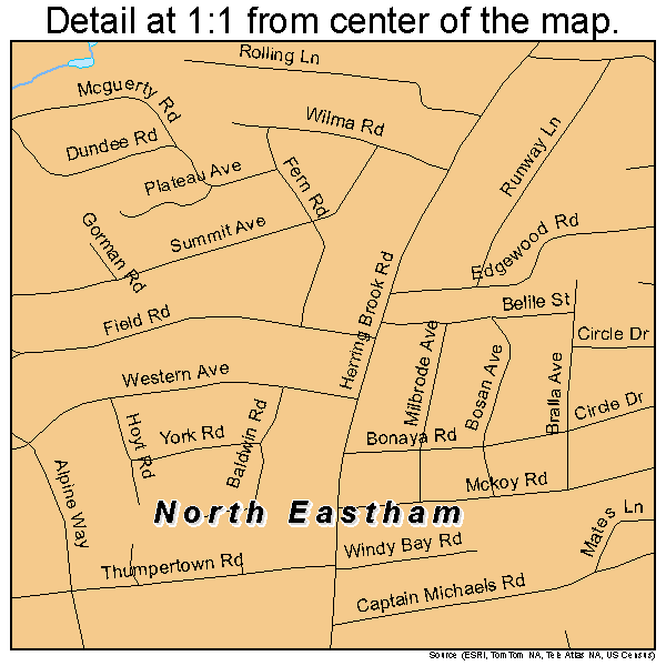 North Eastham, Massachusetts road map detail