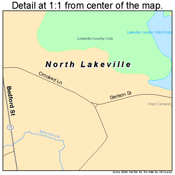 North Lakeville, Massachusetts road map detail