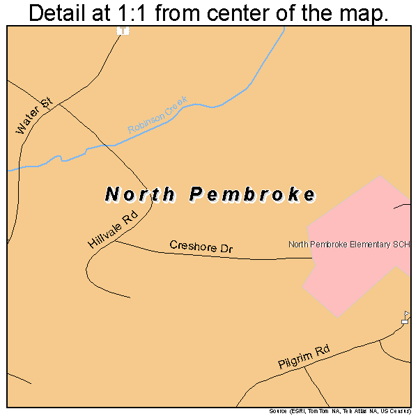 North Pembroke, Massachusetts road map detail
