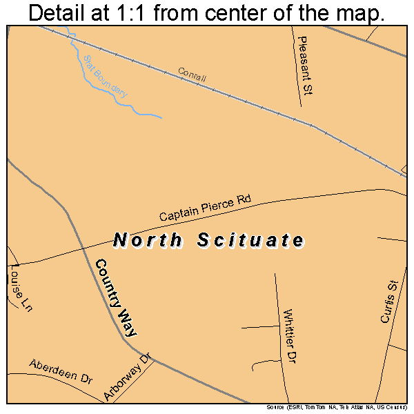 North Scituate, Massachusetts road map detail