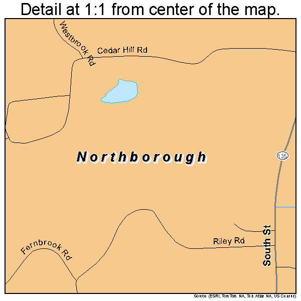 Northborough, Massachusetts road map detail