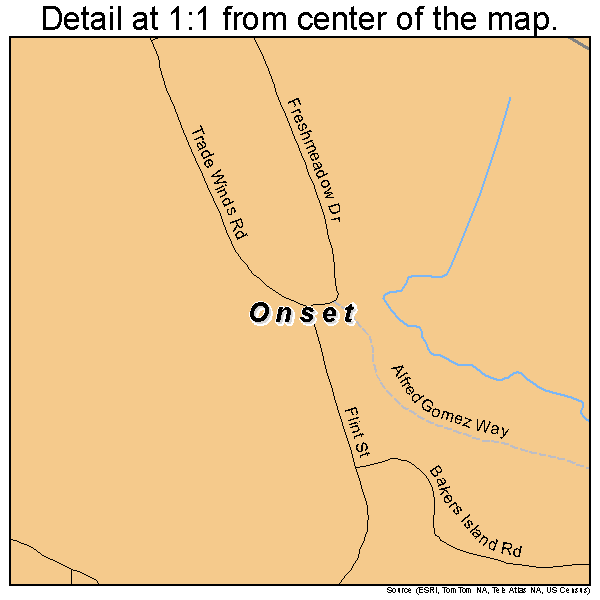 Onset, Massachusetts road map detail
