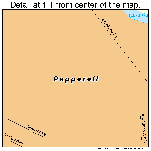 Pepperell, Massachusetts road map detail