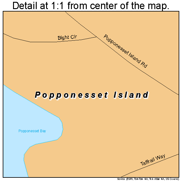 Popponesset Island, Massachusetts road map detail