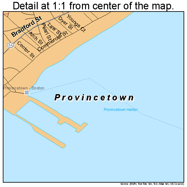Provincetown, Massachusetts road map detail
