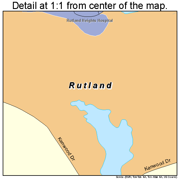 Rutland, Massachusetts road map detail