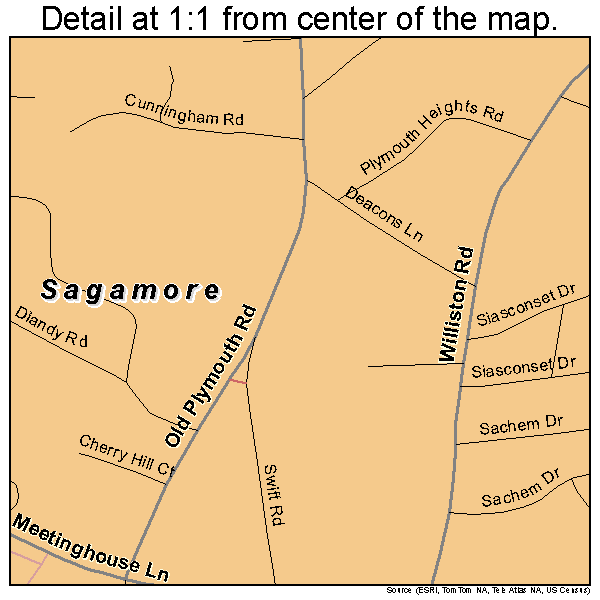 Sagamore, Massachusetts road map detail