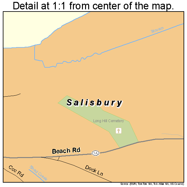 Salisbury, Massachusetts road map detail