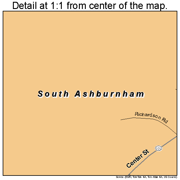 South Ashburnham, Massachusetts road map detail