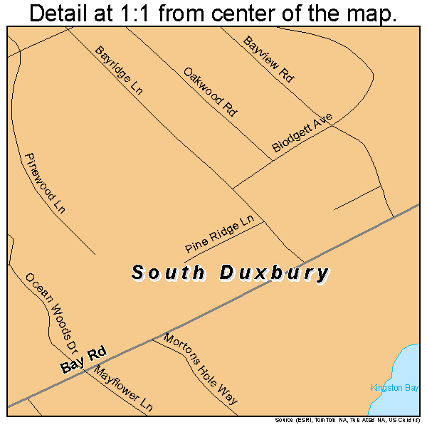 South Duxbury, Massachusetts road map detail