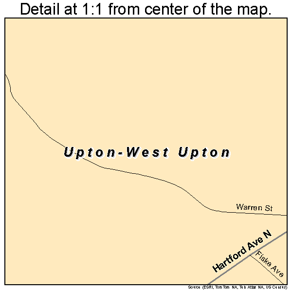 Upton-West Upton, Massachusetts road map detail