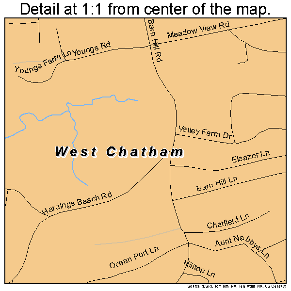 West Chatham, Massachusetts road map detail