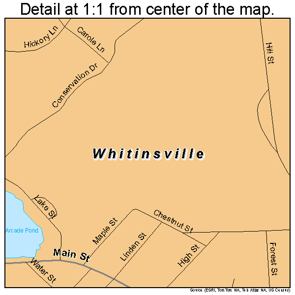 Whitinsville, Massachusetts road map detail