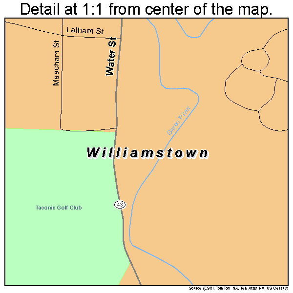 Williamstown, Massachusetts road map detail