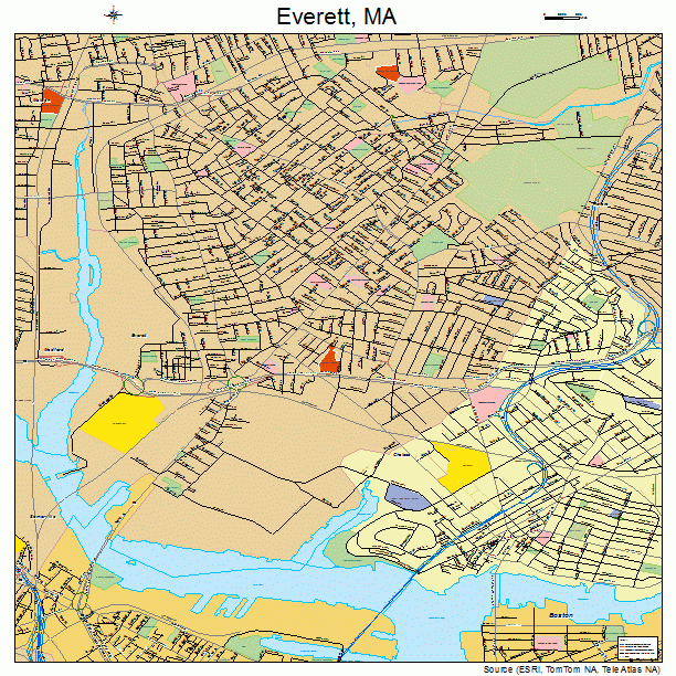 Everett, MA street map