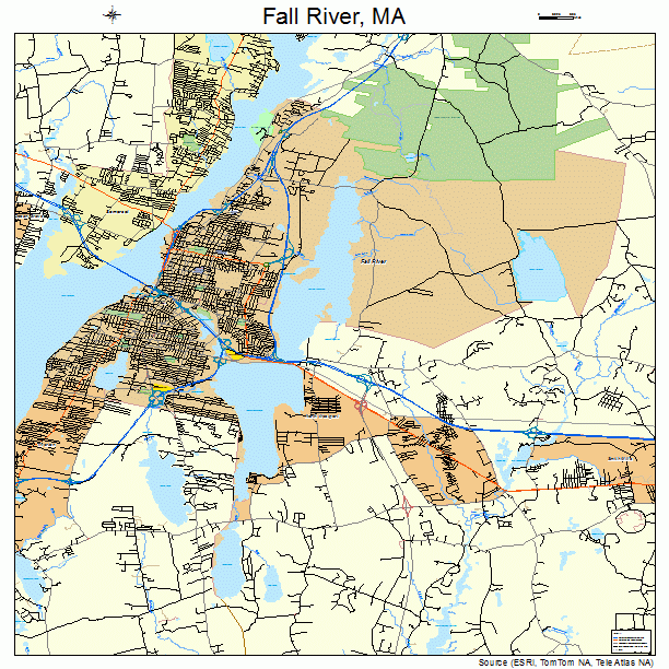 Fall River, MA street map