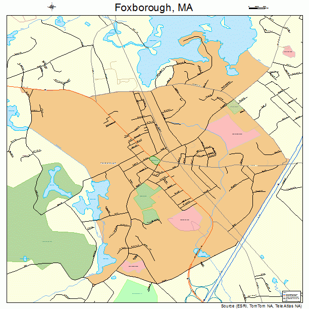 Foxborough, MA street map