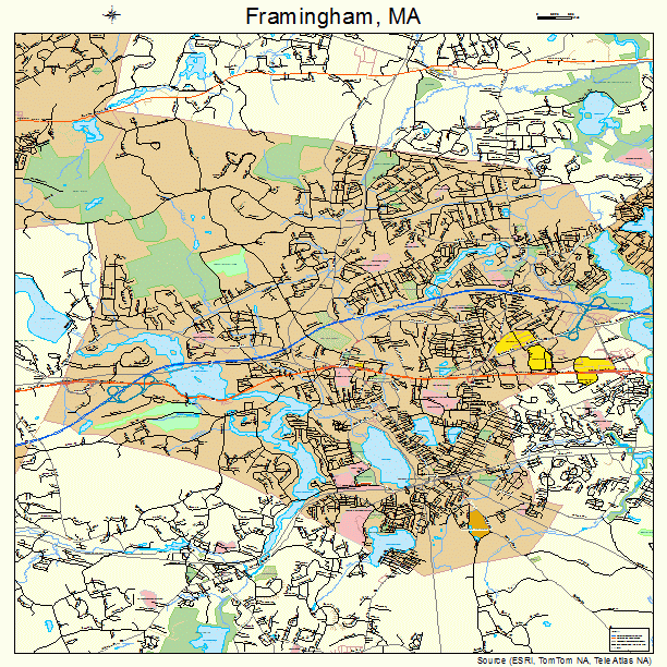 Framingham, MA street map