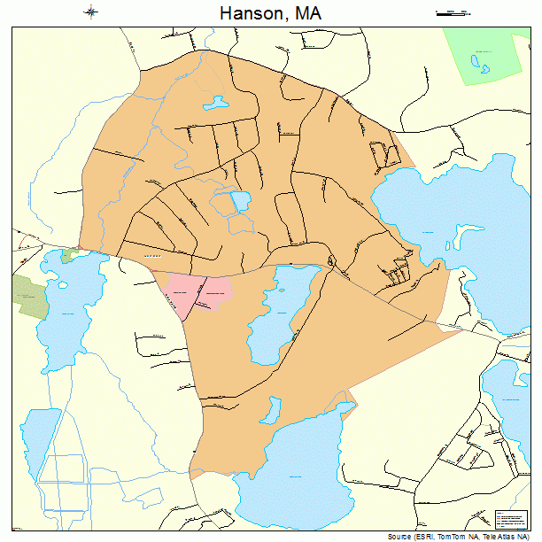 Aerial Photography Map of Hanson, MA Massachusetts