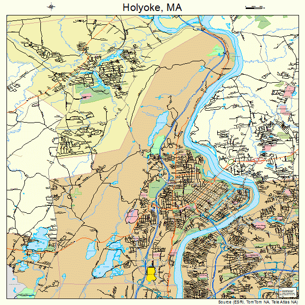 Holyoke, MA street map