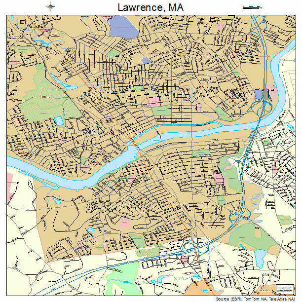 Lawrence, MA street map