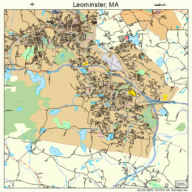 Leominster, MA street map