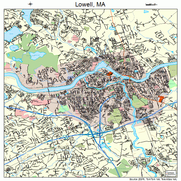 Lowell, MA street map
