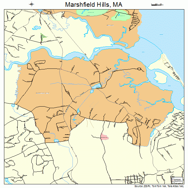 Marshfield Hills, MA street map