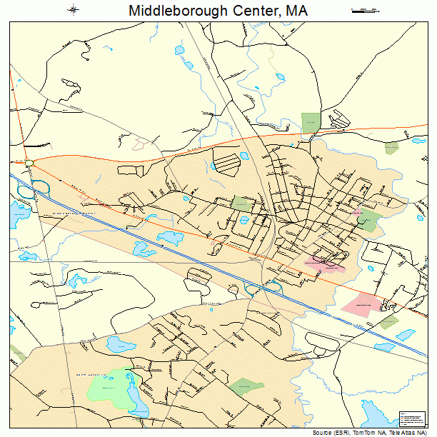 Middleborough Center, MA street map