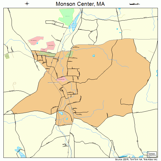 Monson Center, MA street map